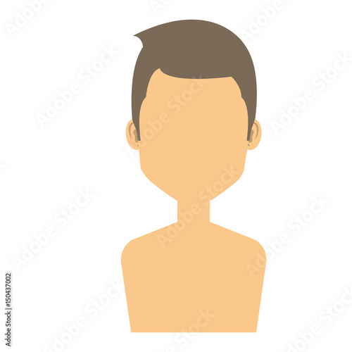 young man shirtless avatar character vector illustration design