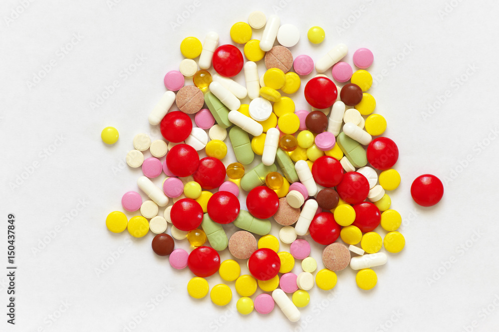 Heap of colorful pills Heap of colorful pills
