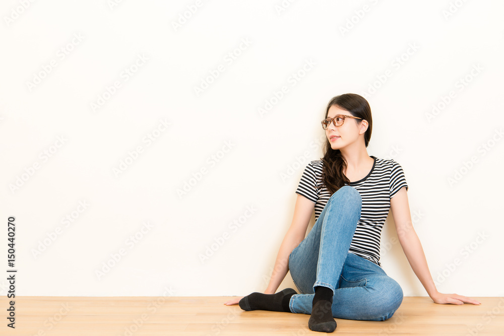 Thoughtful young girl thinks her future Thoughtful young girl thinks her future