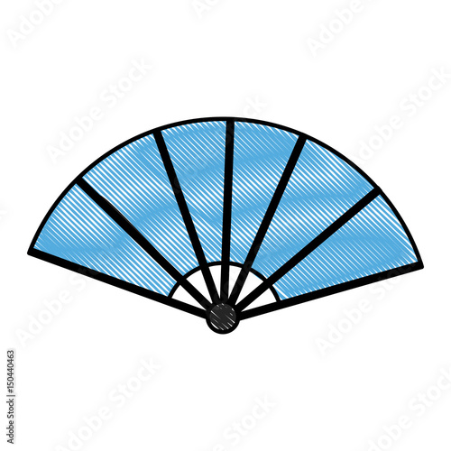 drawing fan folding ornament traditional vector illustration photo