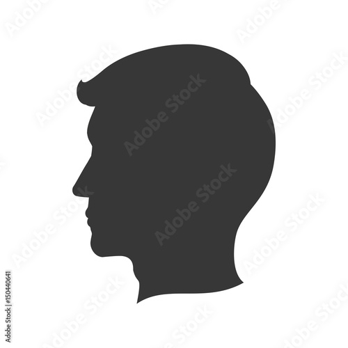 Fototapeta Naklejka Na Ścianę i Meble -  Male head silhouette icon vector illustration graphic design