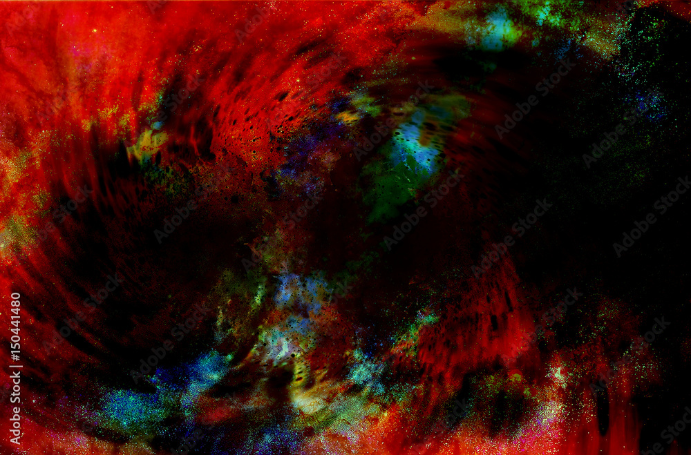 Cosmic space and stars, color cosmic abstract background. Fire effect in space.