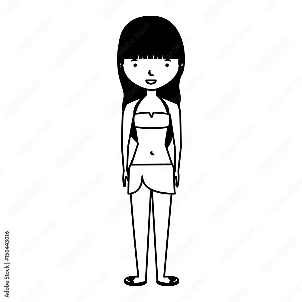 young woman with summer clothes vector illustration design young woman with summer clothes vector illustration design