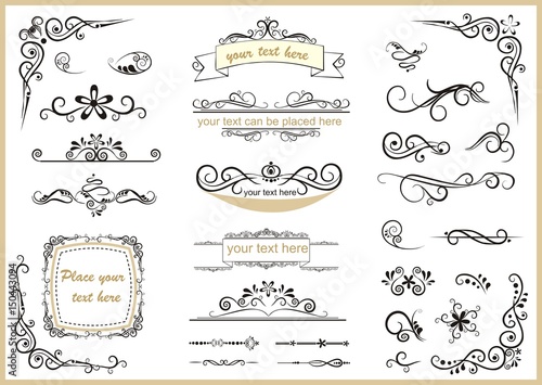 Set mit verschiedenen Ornamenten 