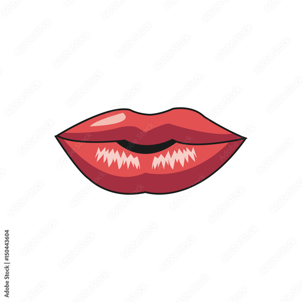 beautiful make glamour gloss lips vector illustration
