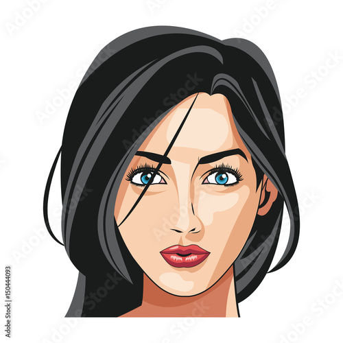 beautiful woman face fashion image vector illustration