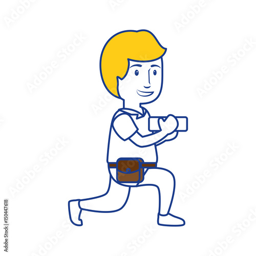 man cartoon icon over white background. colorful design. vector illustraiton