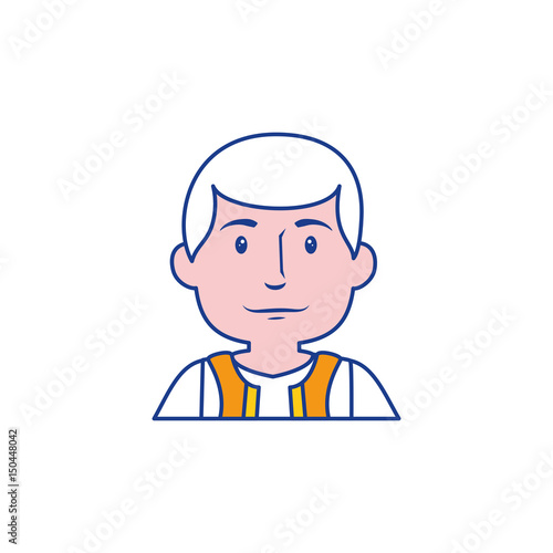 happy man cartoon icon over white background. colorful design. vector illustraiton