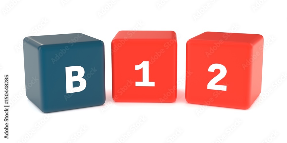 3d illustration of B12 vitamin icon 3d illustration of B12 vitamin icon
