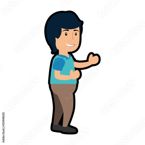man cartoon icon over white background. colorful design. vector illustraiton