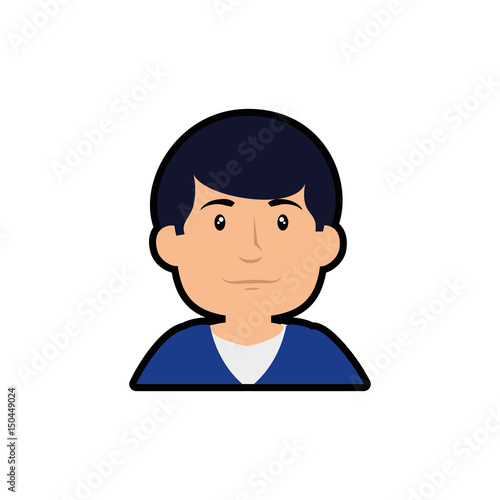 happy man cartoon icon over white background. colorful design. vector illustraiton