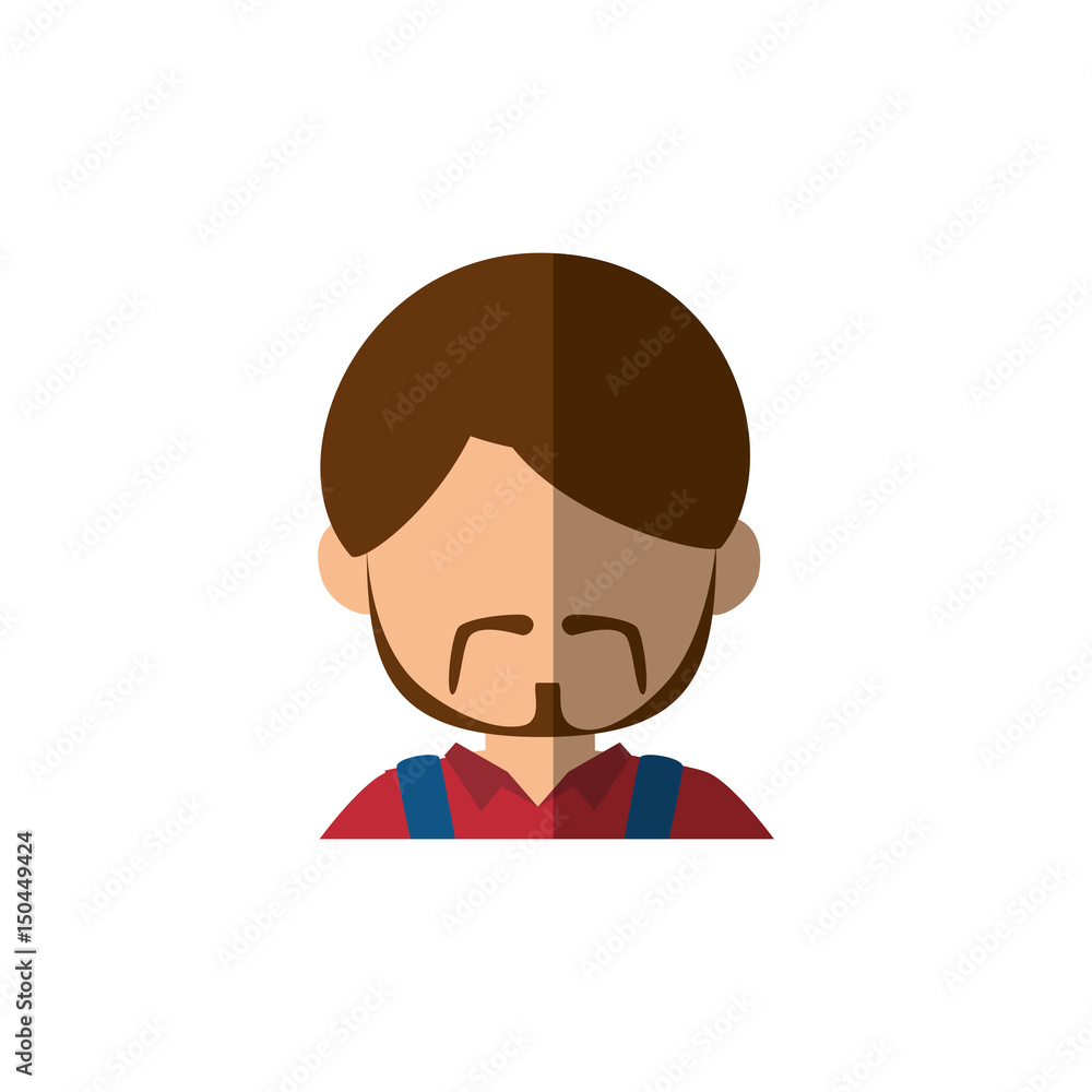 man cartoon icon over white background. colorful design. vector illustraiton