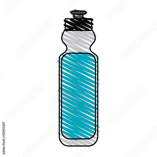color crayon stripe cartoon sports bottle for liquids vector illustration