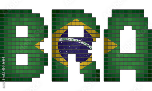 Mosaic letter flag of Brazil