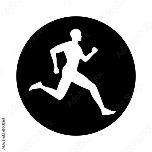 silhouette athlete running icon vector illustration design
