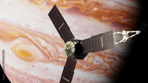 Fotografía Juno spacecraft in front of the planet Jupiter