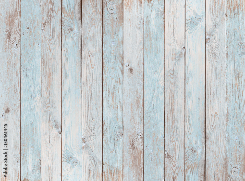 pale blue wood planks texture or background - obrazy, fototapety, plakaty 