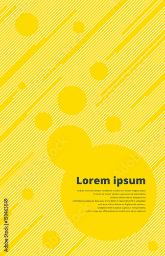 template yellow line with circle vector background for print web design brochure leaflet magazine