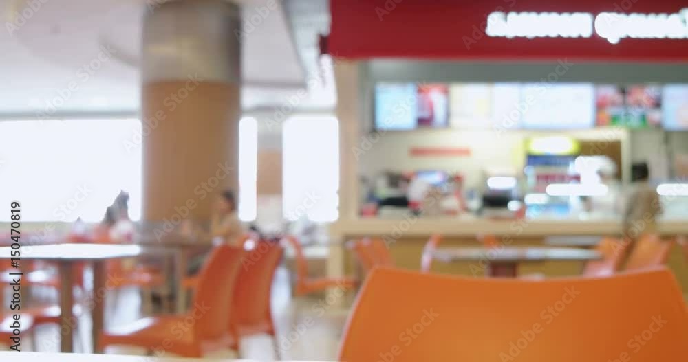 Blurred background of Restaurant or Coffee shop of Food Court with vintage filter. Including people, tables, chairs and fast movement about a counter. Blurred background of Restaurant or Coffee shop of Food Court with vintage filter. Including people, tables, chairs and fast movement about a counter.