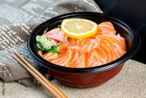 japanese food Mix Sashimi Chirashi Rice Bowl