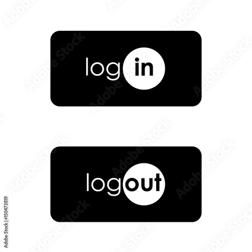 Login Icon in text style isolated on white background. Free Download Login Icon in text style isolated on white background. - GFXLoad