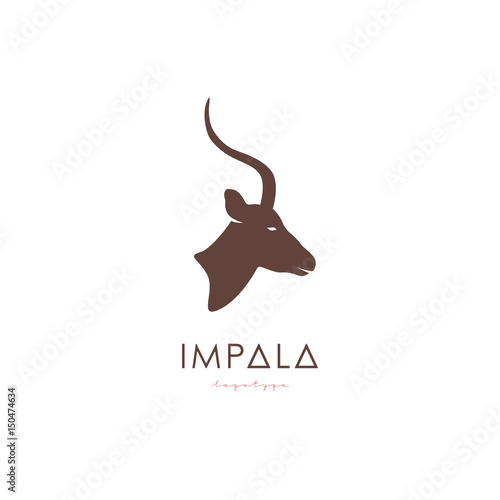 Artistic stylized Impala logotype. Creative art logo design.