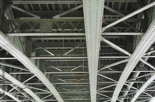 Under a metal bridge.