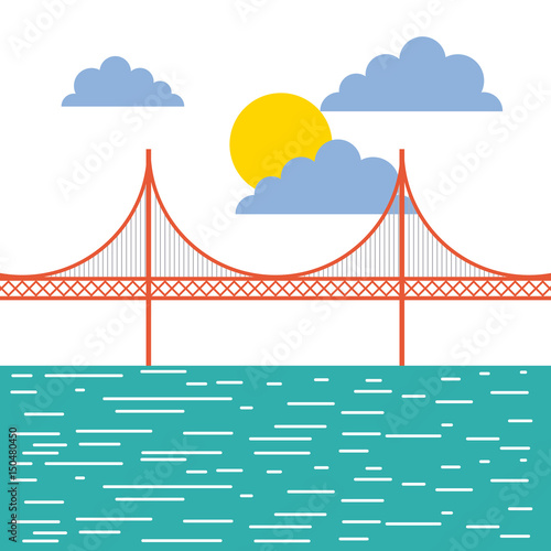 golden gate san francisco usa image vector illustration design 