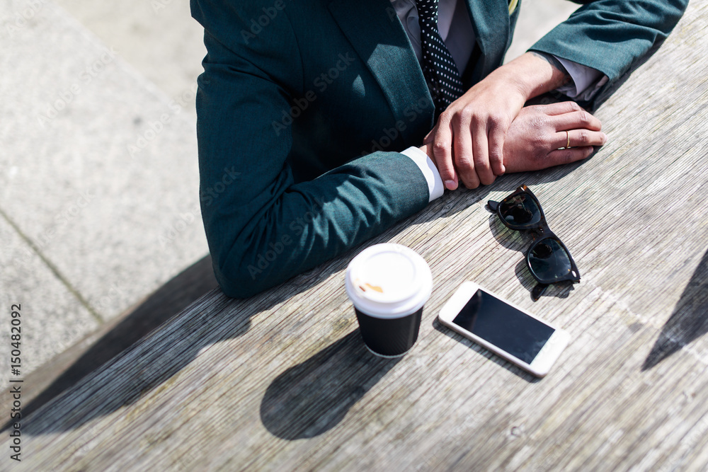 Businessman Having A Break Outdoors Businessman Having A Break Outdoors