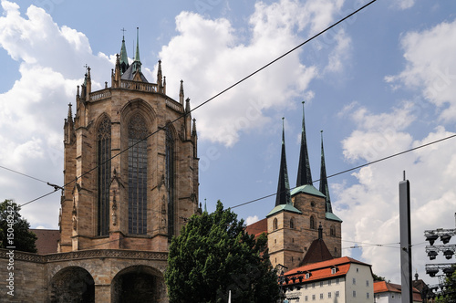 Dom und Severikirche, Domplatz, Erfurt, Thüringen, Deutschland