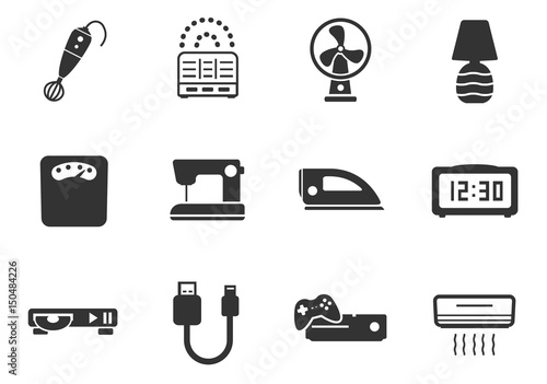 home appliances icon set