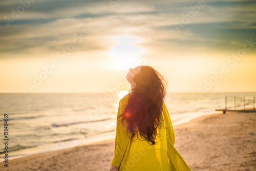 Wallpaper Mural Girl on the background of the sea sunset
 Torontodigital.ca