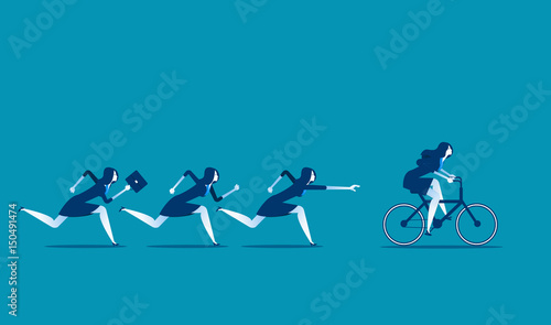 Overcome and achieve success. Concept business person illustration. Vector competition.