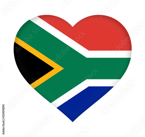 Flag of  South Africa Heart