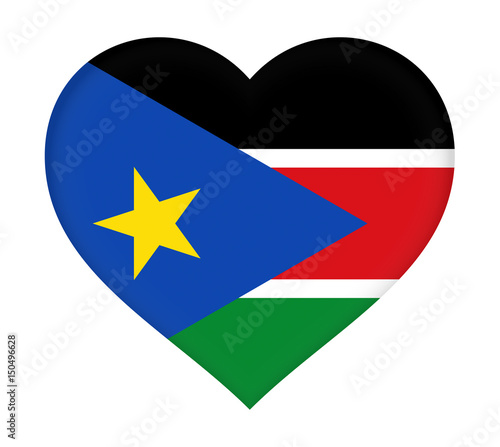 Free Download Flag of  South Sudan Heart - GFXLoad