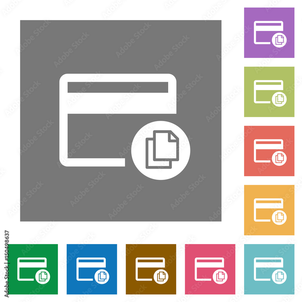 Credit card transaction templates square flat icons Credit card transaction templates square flat icons