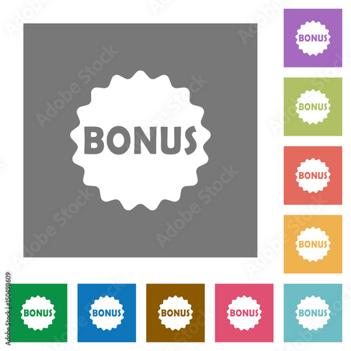 Bonus sticker square flat icons