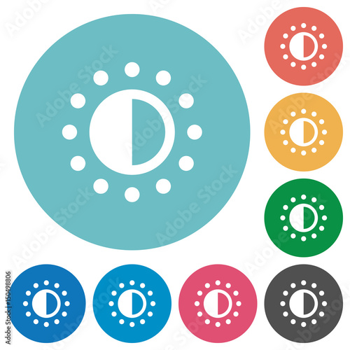 Saturation control flat round icons