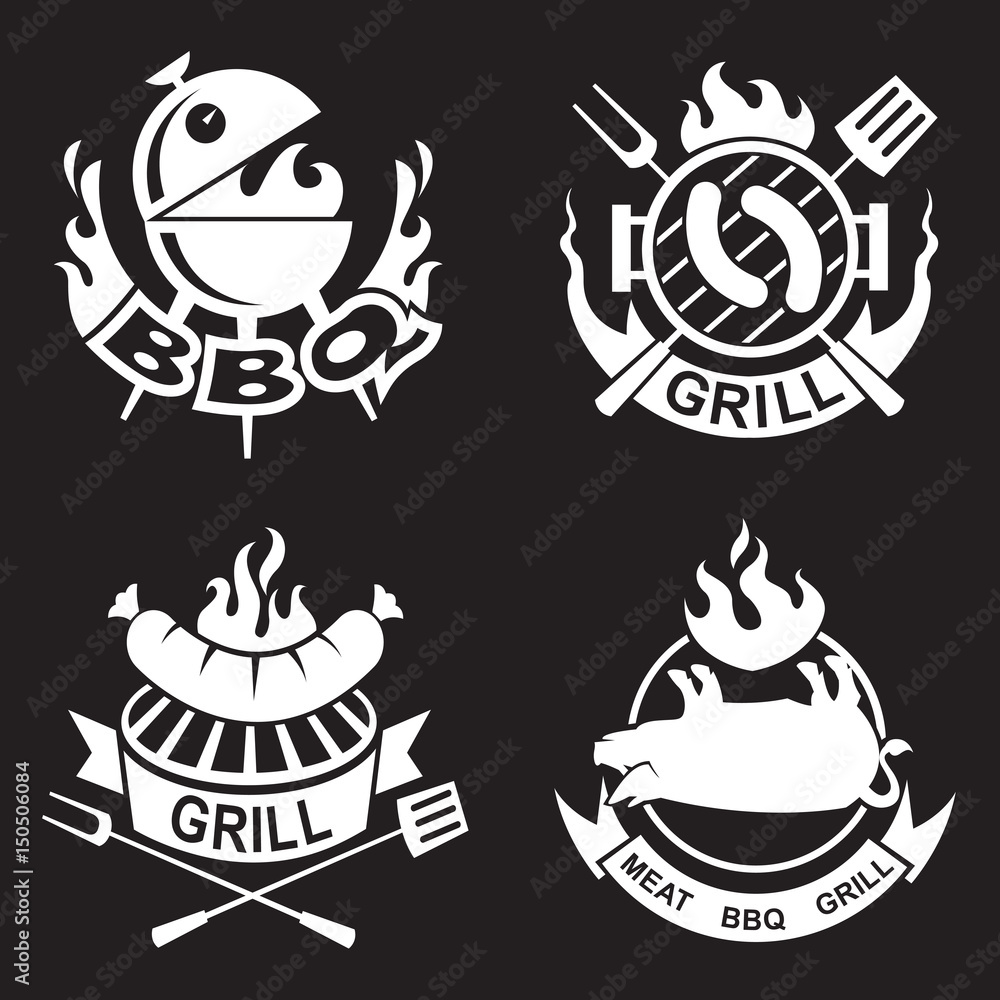 collection of four barbecue banners 