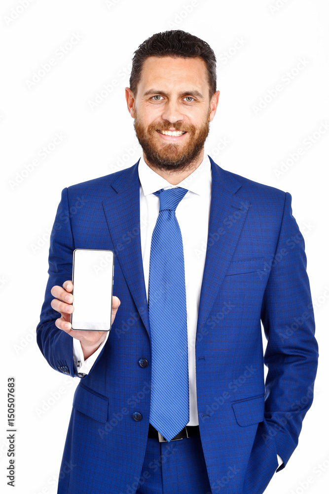 man with phone, businessman in formal outfit with happy face man with phone, businessman in formal outfit with happy face