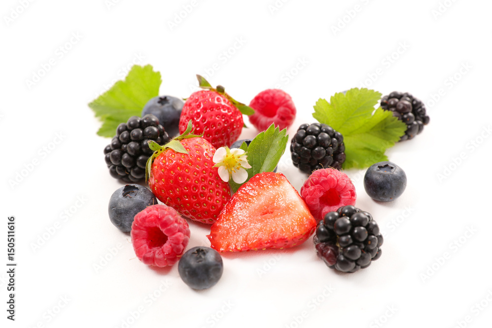 berries fruits isolated on white background berries fruits isolated on white background