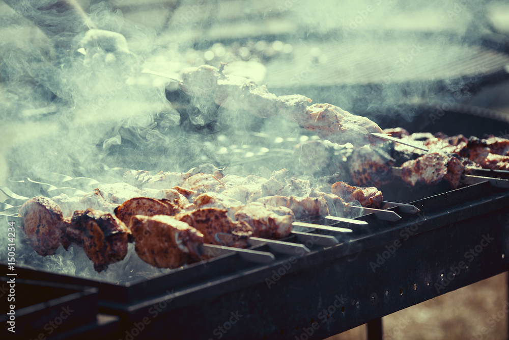 Assortment of barbecue on the grill Assortment of barbecue on the grill