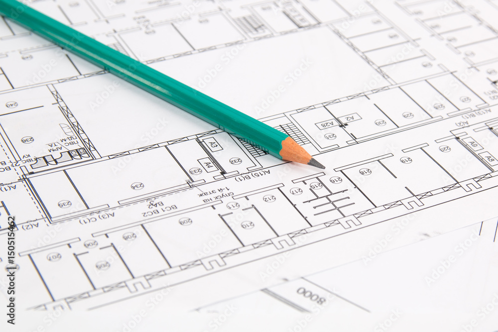 Architectural plan. Engineering house drawings, pancil and blueprints. Architectural plan. Engineering house drawings, pancil and blueprints.