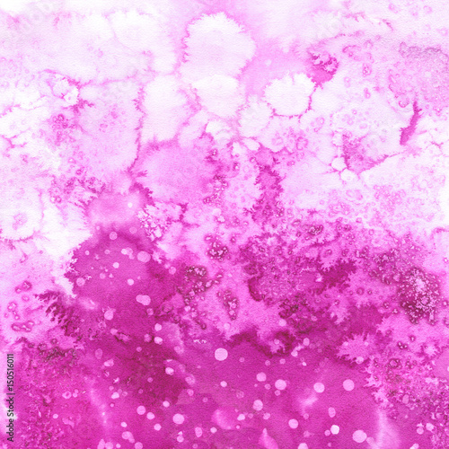 Pink watery illustration.Ink drawing.Abstract watercolor hand drawn image.Wet splash.White background.