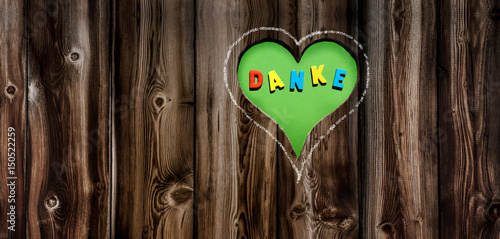 Herz im Holz "Danke"