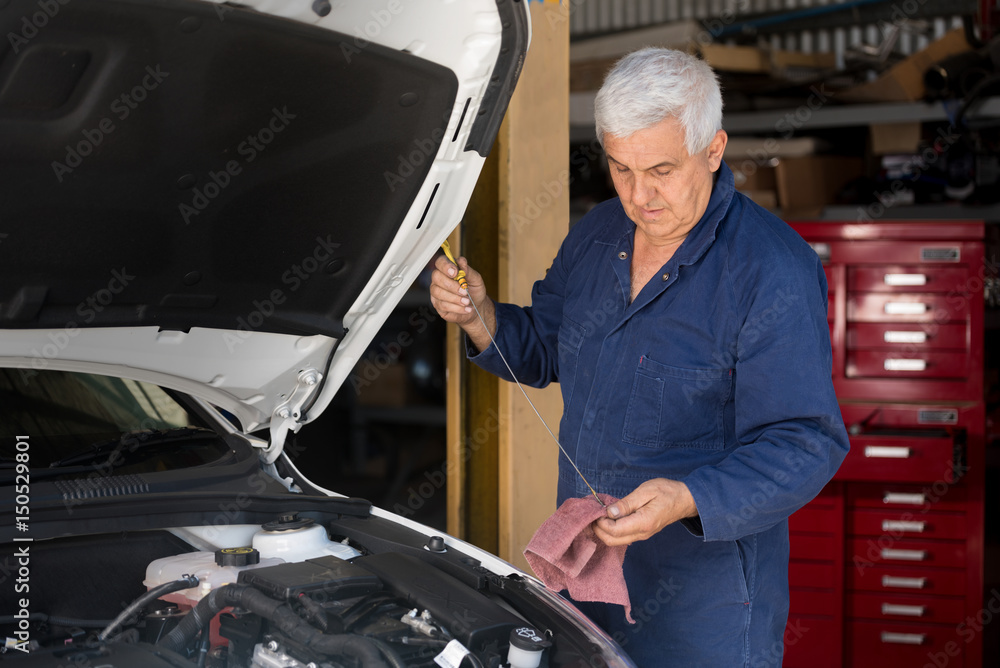 Mechanic in an automotive workshop Mechanic in an automotive workshop