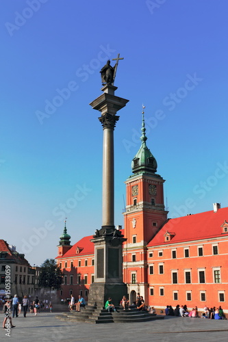 Warschau, Sigismundsäule und Königsschloss