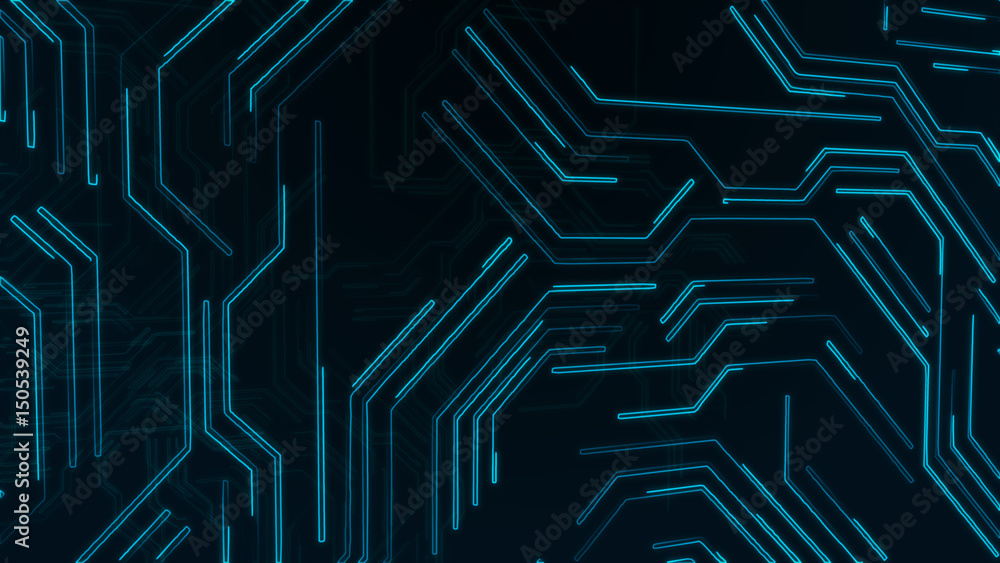 Abstract blue glowing lines microcircuit background 3d illustration Abstract blue glowing lines microcircuit background 3d illustration