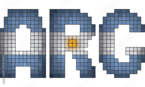 Mosaic letter flag of Argentina