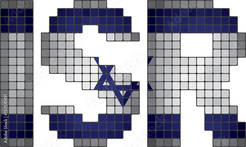 Mosaic letter flag of Israel